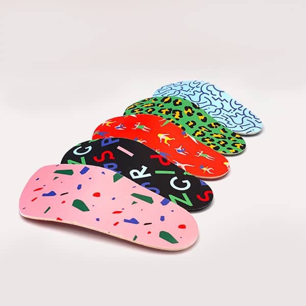 Stack of colourful interchangeable Spriing covers